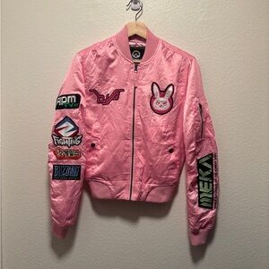 Overwatch D.Va Patch Blizzard Entertainment Pink Bomber Jacket